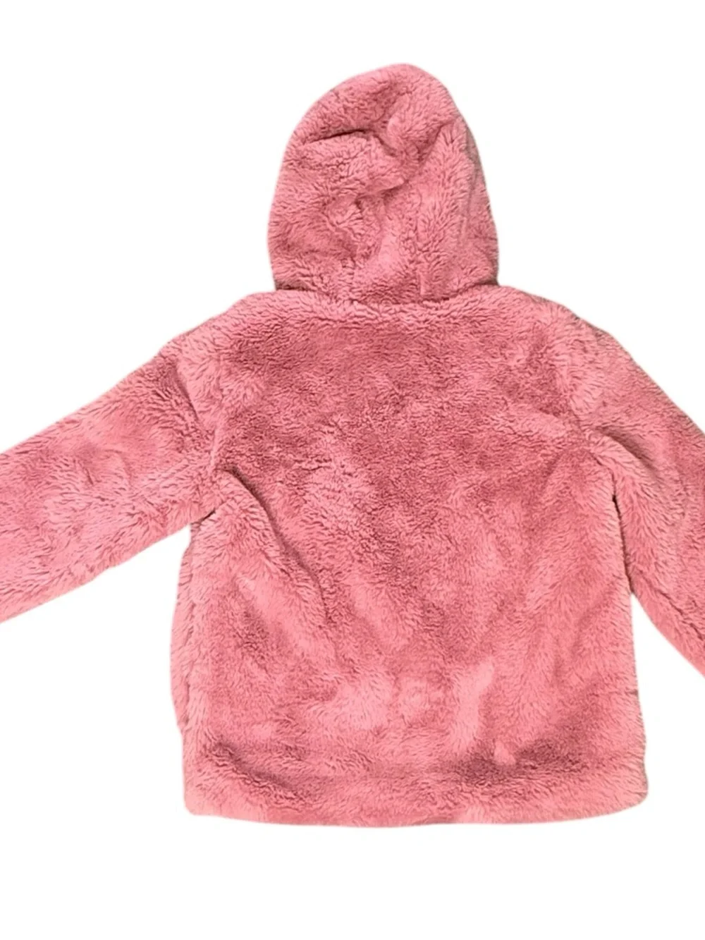 NWT Under Armour Girls YXL Pink Cozy Faux Fur Hooded Zip Jacket Soft Plush